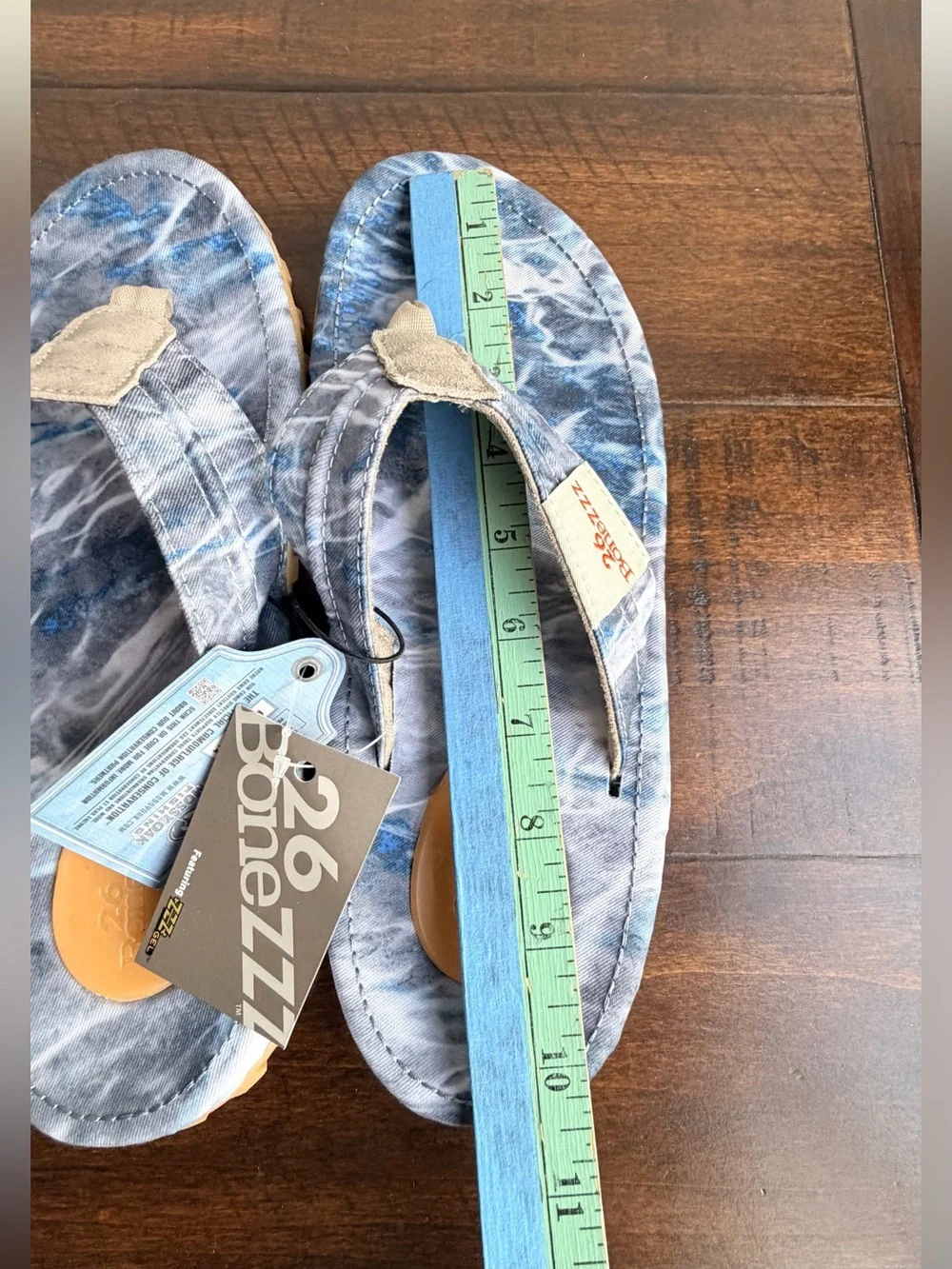 26BoneZZZ Chillzzz Flip Flops For Men Memory Foam Heel Pad Grip Size 9